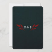 Matte Rode Bladeren Zwarte Moderne Glam Gothische  Kaart (Achterkant)