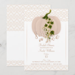 Matte roze pompoen HERFST LOVE Harten Vrijgezellen Kaart