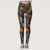 Matte Spooky Pumpkins Ghost Leggings (Voorkant)