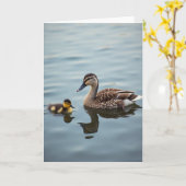 Matte Watervogelfamiliekaart Kaart (Gele Bloem)