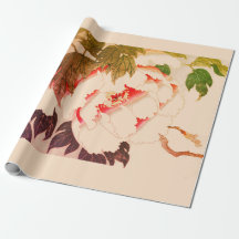 Matte wrapping Paper Japans Woodblock Poppies