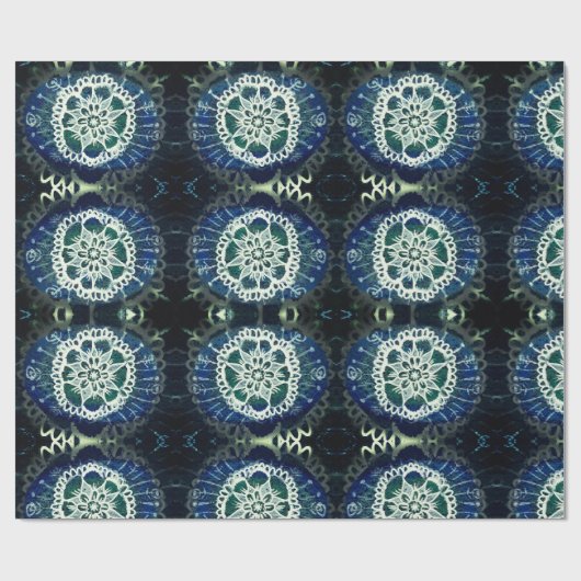 Matte Wrapping Papier, witte blauwe mandala Cadeaupapier (Vlak)