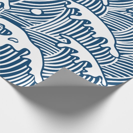 MATTE WRAPPORTBLAUW- EN WITpapier Cadeaupapier (Hoek)