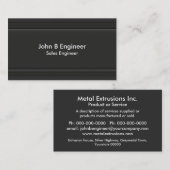 Matte zwarte 3d horizontale grenslijnen visitekaartje (Voorkant / Achterkant)