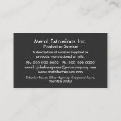 Matte zwarte 3d horizontale grenslijnen visitekaartje (Achterkant)