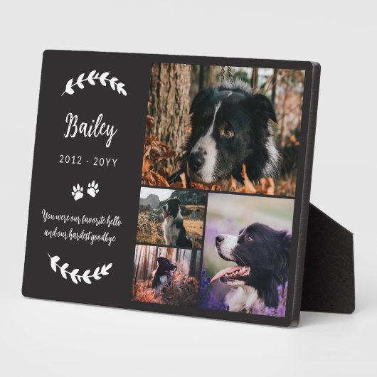 Matte zwarte poten & groen 4 foto's huisdierherden fotoplaat (Zijkant)