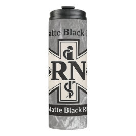 Matte Zwarte RN Verpleegster Reizen Tumbler | Klas Thermosbeker