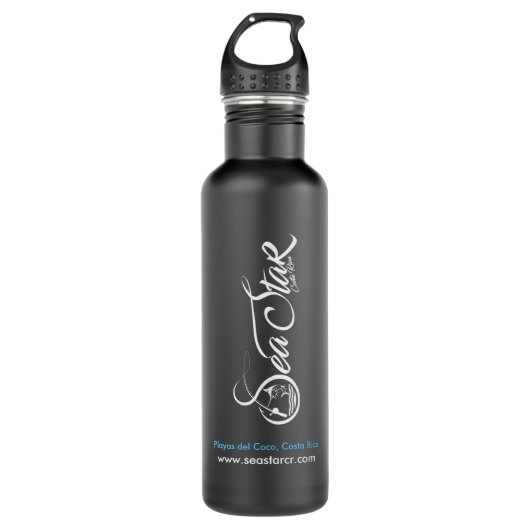 Matte zwarte Zee Star CR Water Fles (Voorkant)