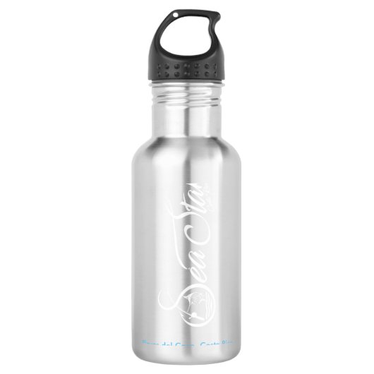 Matte zwarte Zee Star CR Water Fles (Voorkant)