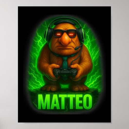 Matteo Meme Italiaanse Brainrot Goblin Das Hoed Vi Poster (Voorkant)