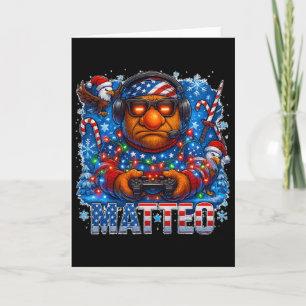 Matteo Meme Italiaanse Brainrot Kerstmis Usa Vlag Kaart