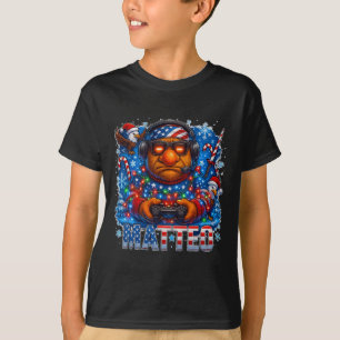 Matteo Meme Italiaanse Brainrot Kerstmis Usa Vlag T-shirt