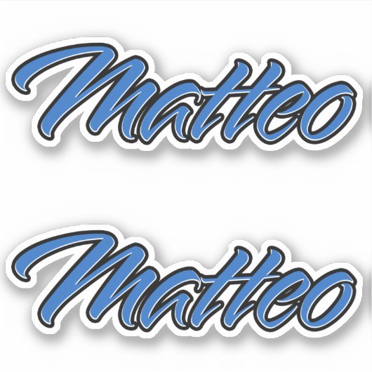Matteo Name blue Aufkleber Sticker Stickerset (Voorkant)