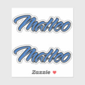 Matteo Name blue Aufkleber Sticker Stickerset (Vel)