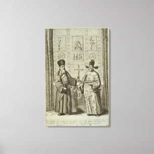 Matteo Ricci (1552-1610) en Paulus Li, uit 'Chin' Canvas Afdruk