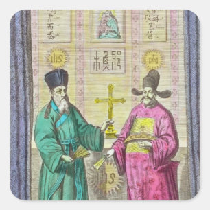 Matteo Ricci en een ander Christelijk Vierkante Sticker