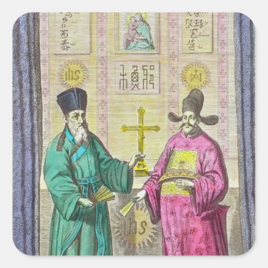Matteo Ricci en een ander Christelijk Vierkante Sticker (Voorkant)