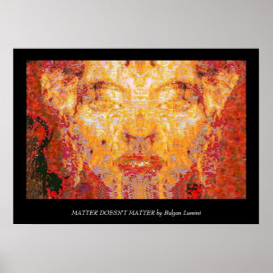 MATTER KOMT ER NIET OP Fractal Masker in Rood Geel Poster