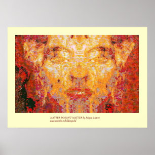 MATTER KOMT ER NIET OP Fractal Masker in Rood Geel Poster