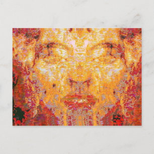 MATTER MAAKT GEEN Fractal Masker in Red Yellow Briefkaart