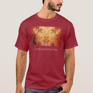 MATTER MAAKT GEEN Fractal Masker in Red Yellow T-shirt