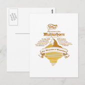 Matterhorn 150e Jaar Jubileum GOUD Briefkaart (Voorkant / Achterkant)
