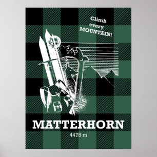 Matterhorn 4478 m Swiss Italy Alps Mountainking Poster