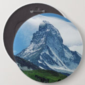 Matterhorn, Alpen Ronde Button 6,0 Cm (Voorkant /achterkant)