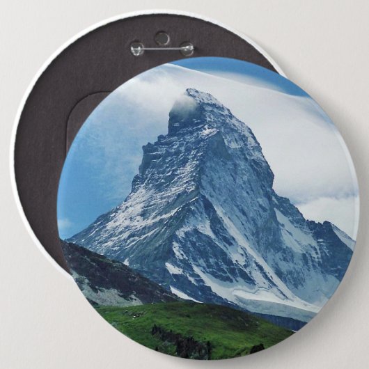 Matterhorn, Alpen Ronde Button 6,0 Cm (Voorkant /achterkant)