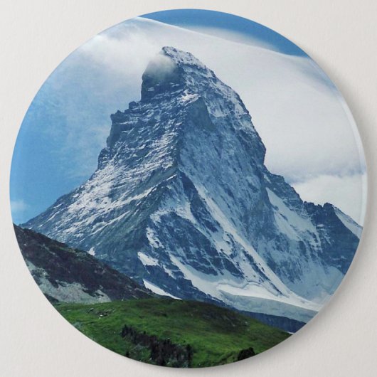 Matterhorn, Alpen Ronde Button 6,0 Cm (Voorkant)