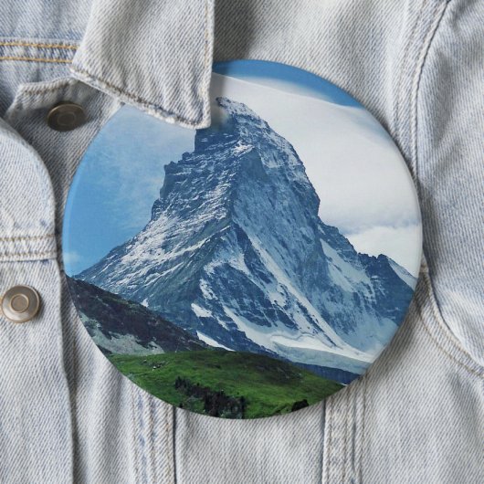 Matterhorn, Alpen Ronde Button 6,0 Cm (In situ)