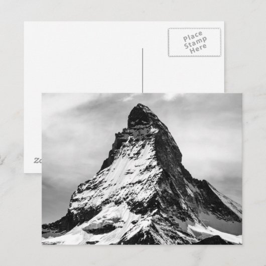 Matterhorn, Alpen zwart-wit Briefkaart (Voorkant / Achterkant)