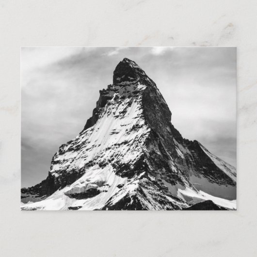 Matterhorn, Alpen zwart-wit Briefkaart (Voorkant)