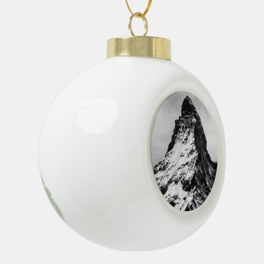 Matterhorn, Alpen zwart-wit Keramische Bal Ornament (Links)