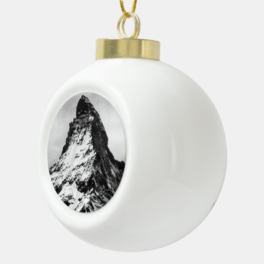 Matterhorn, Alpen zwart-wit Keramische Bal Ornament (Rechts)
