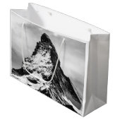 Matterhorn, Alpen zwart-wit Large Cadeautasje (Voorkant Gekanteld)