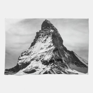 Matterhorn, Alpen zwart-wit Theedoek