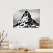 Matterhorn, Alps black and white Poster (Keuken)