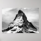 Matterhorn, Alps black and white Poster (Voorkant)