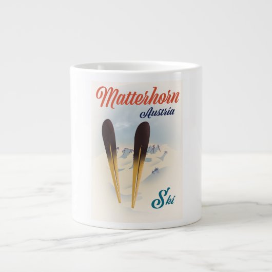 Matterhorn Austria ski poster. Grote Koffiekop (Voorkant)