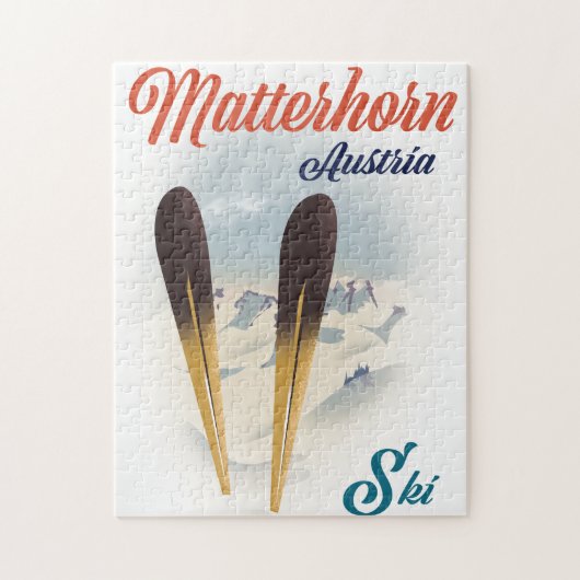 Matterhorn Austria ski poster. Legpuzzel (Verticaal)
