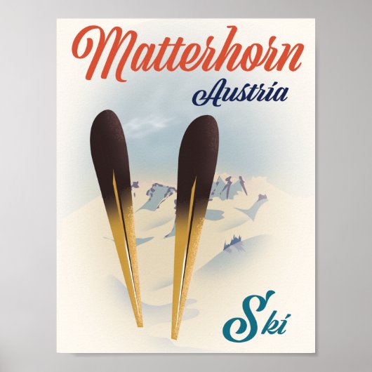 Matterhorn Austria ski poster. Poster (Voorkant)