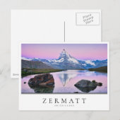 Matterhorn berg in Zermatt, Zwitserland Briefkaart (Voorkant / Achterkant)