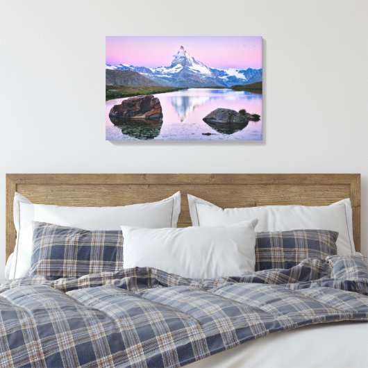Matterhorn berg in Zermatt, Zwitserland Canvas Afdruk (Insitu (Slaapkamer))