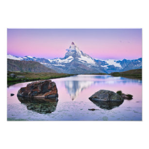 Matterhorn berg in Zermatt, Zwitserland Foto Afdruk