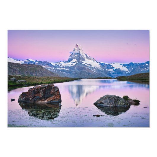 Matterhorn berg in Zermatt, Zwitserland Foto Afdruk (Voorkant)