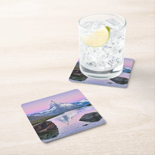 Matterhorn berg in Zermatt, Zwitserland Kartonnen Onderzetters (Insitu)