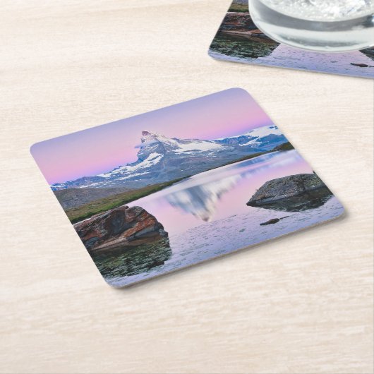 Matterhorn berg in Zermatt, Zwitserland Kartonnen Onderzetters (Schuin)