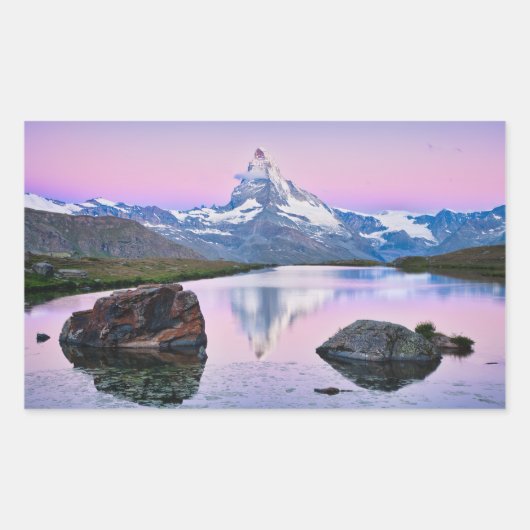 Matterhorn berg in Zermatt, Zwitserland Rechthoekige Sticker (Voorkant)