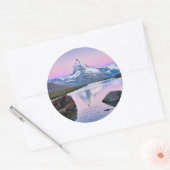 Matterhorn berg in Zermatt, Zwitserland Ronde Sticker (Envelop)